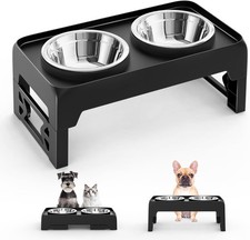 Elevated Dog Bowls Small Medium Dogs Adjustable Mess Proof Raised Dog Bowl Stand