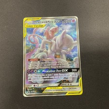 Pokémon Mewtwo e Mew Tag Team GX Sun Moon SM191 Holo carta promozionale quasi nuova