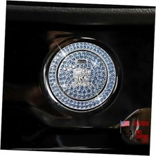 2PCS Bling Crystal Car Engine Start Ring Sticker, Sparkling Rhinestone Key Blue