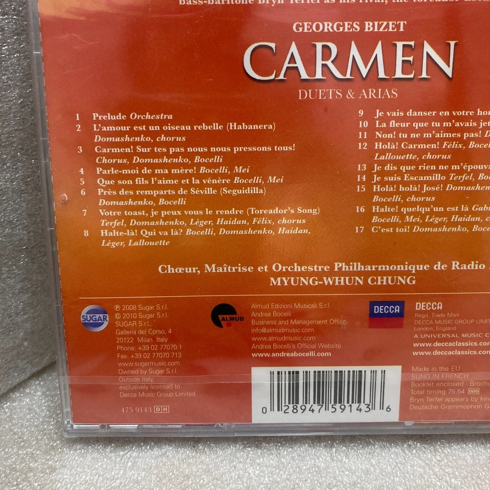 CARMEN Duets & Arias (2010) Andrea Bocelli BRAND NEW Unopened Sealed - Image 4 of 4