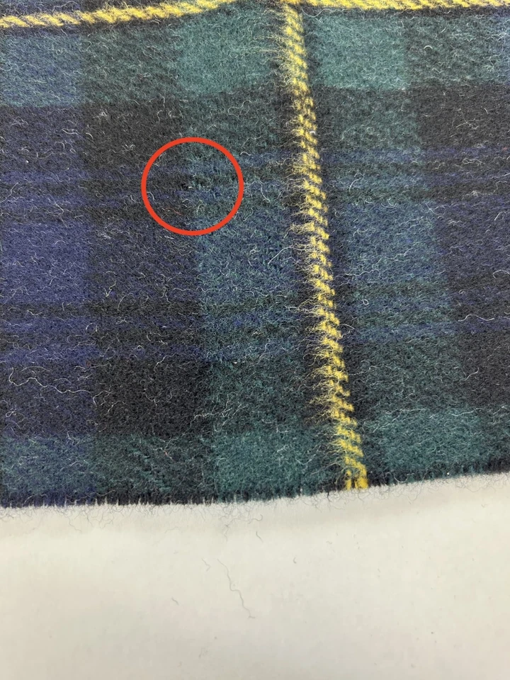 *MINOR DEFECT* Polo Ralph Lauren Wool Blend Tartan Plaid Scarf - Navy/Green/Yel - Image 4 of 4