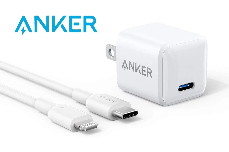 Anker Nano Pro 20W USB-C Charger - White with 2x 6 ft USB-C to Lighting Cable - Image 2 of 4