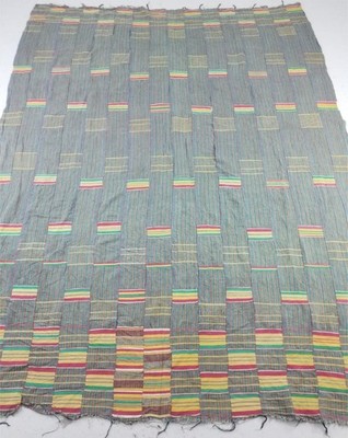 Vintage Ghana Kente Cloth Handwoven Striped Textile Throw 91x70in