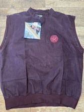 Zero Restriction Mens Golf Outerwear XL Micro Suede Pullover 1/4 Snap Burgandy