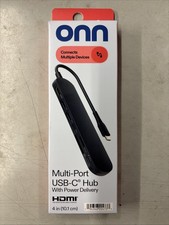 New Onn Multi-Port USB-C Hub with Power Delivery 100162719