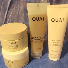 🍁 Lot of 4~OUAI-Detox Shampoo/Anti-Frizz Creme/body Scrub/treatment Masque NEW 