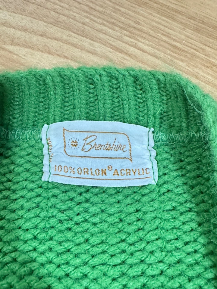 Suéter cárdigan manga larga verde Brentshire vintage años 60 para mujer Foto 4 de 4