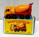 VINTAGE MATCHBOX SERIES 1-75 LESNEY NO. 21-D FODEN CONCRETE TRUCK - 1968 - EXC