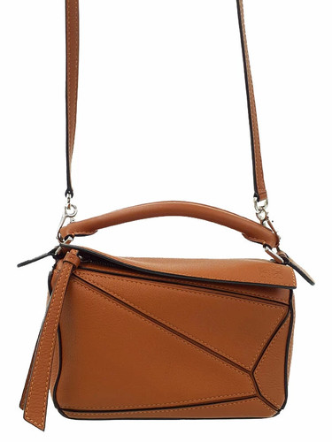 Loewe Puzzle Mini Leather Ivory Shoulder Bag Women's #TB447