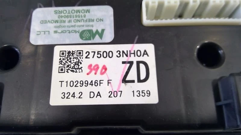2012-2016 NISSAN LEAF A/C TEMPERATURE CONTROL OEM 27500-3NH0A - Image 3 of 4