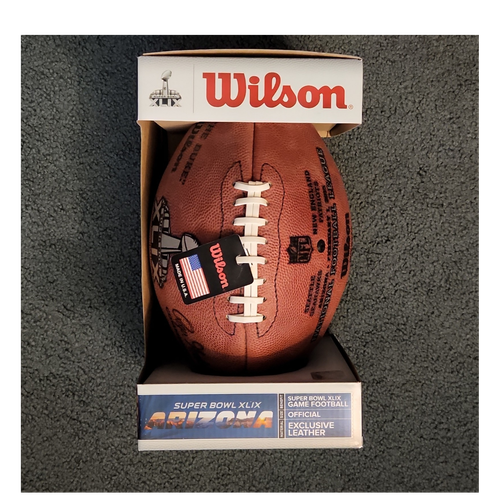Wilson NFL Super Bowl XLIX Official Leather Game Football Seattle vs New England - Picture 1 of 5
