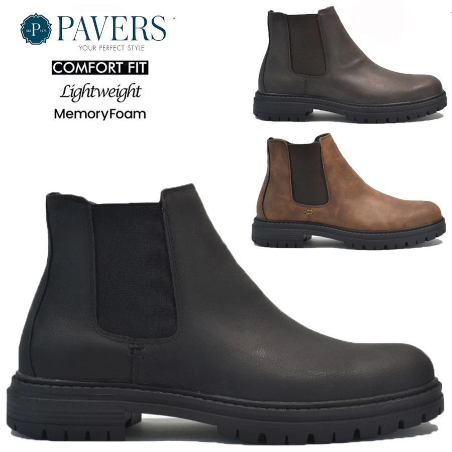 Bottes Chelsea Odema En Simili-cuir Noir - Taille EU 44 (US 10.5 Homme) - Neuf Avec Emballage