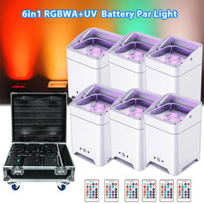 LED 6x18W RGBWA UV Battery Powered Wireless DMX Par Can DJ Uplighting Uplights