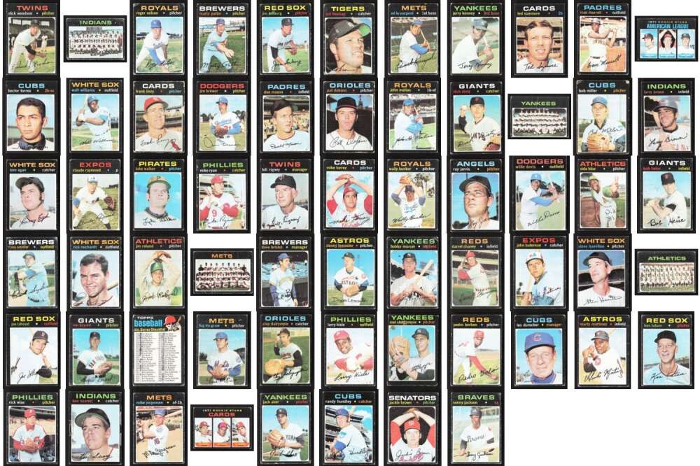 (63) 1971 Topps Baseball Semi-High # Lot Willie Davis/Vida Blue P/F/G GL3107