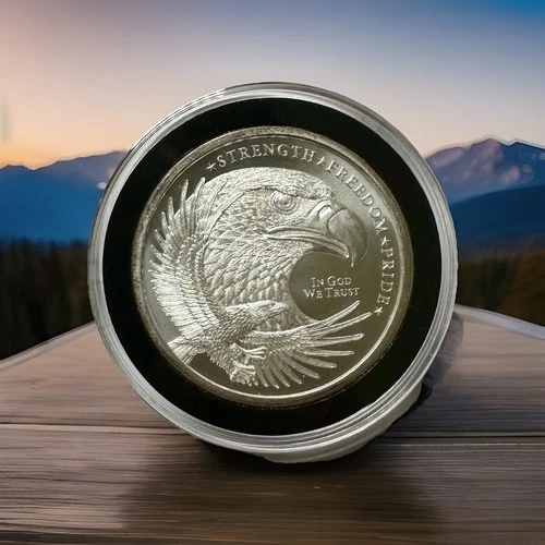 American Eagle US Flag Silver  1 oz .999 Fine in Capsule Golden State Mint Round