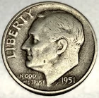 1951-S Roosevelt Dime - Circulated Condition - 90% Silver - US Coin - 2928