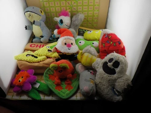 BarkBox Dog Toys Mixed Lot of 16 Plush Squeaky New Carded Used Destroyers Club