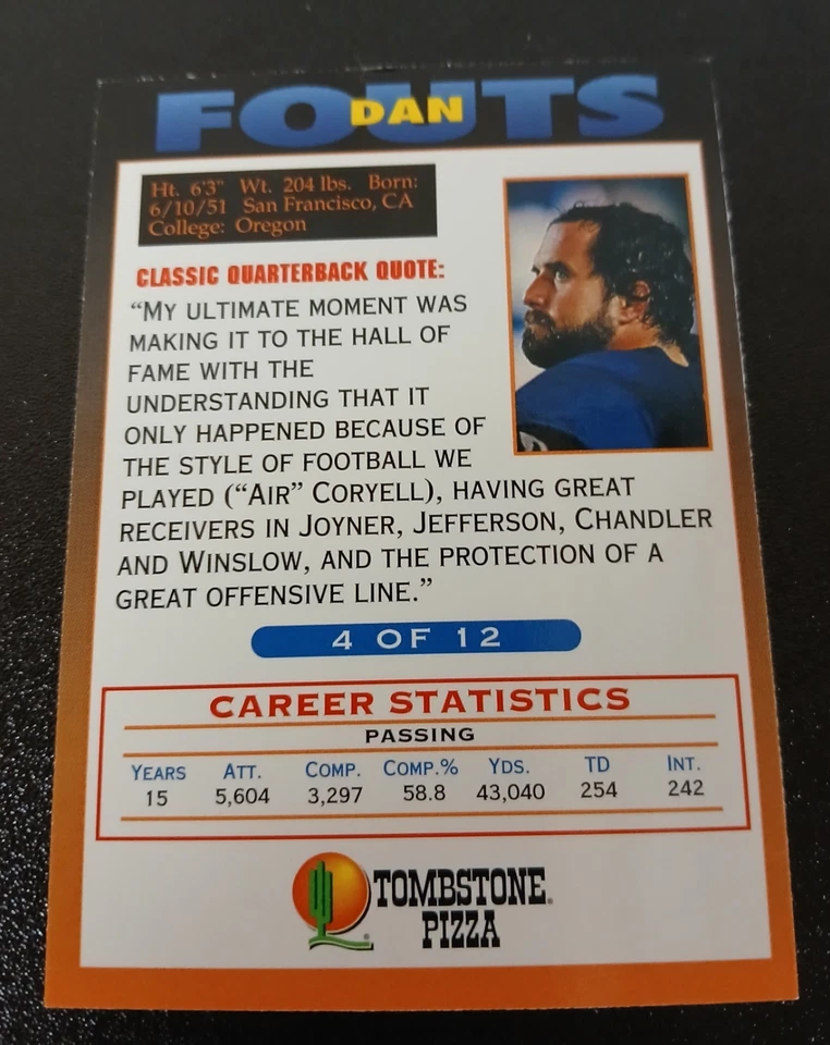 Dan Fouts Rookie Card from 1975    EX+ - Image 4 of 4