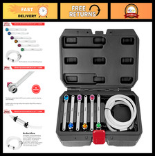 Brake Bleeder Wrench Set 7pc - 8-12mm Brake Bleeding Kit With Check Valve Hose