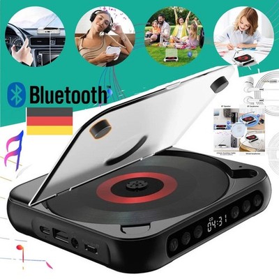 Tragbarer Bluetooth CD-Player USB-C Schnellladung Discman mit Display & Tasten