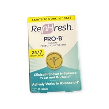 Rephresh Pro B Probiotic Feminine Supplement 30 Capsules Exp 08/2026 