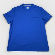 Dickies Scrubs shirt Mens size XL Dynamix Galaxy Blue V Neck Top-Very Good Cond.