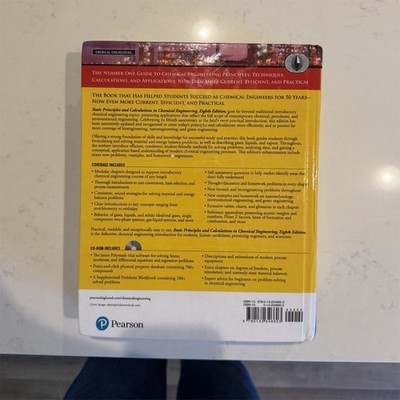 Pearson Chemical Engineering Eighth Edition Hardcover with CD-ROM