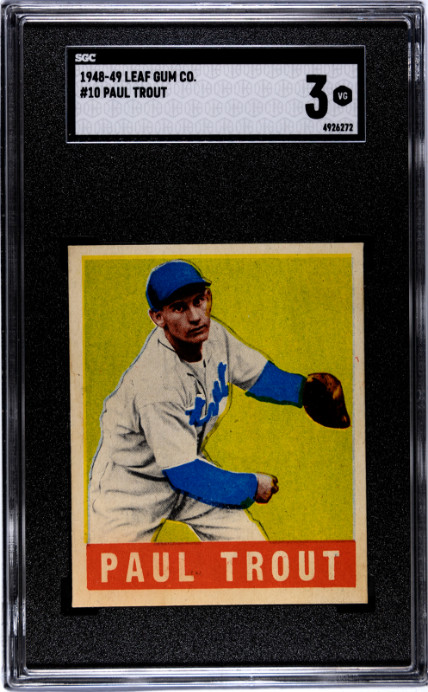 1948-49 Leaf Gum Co. 10 Paul Trout - SGC 3 HIGH END LOOKS NM+