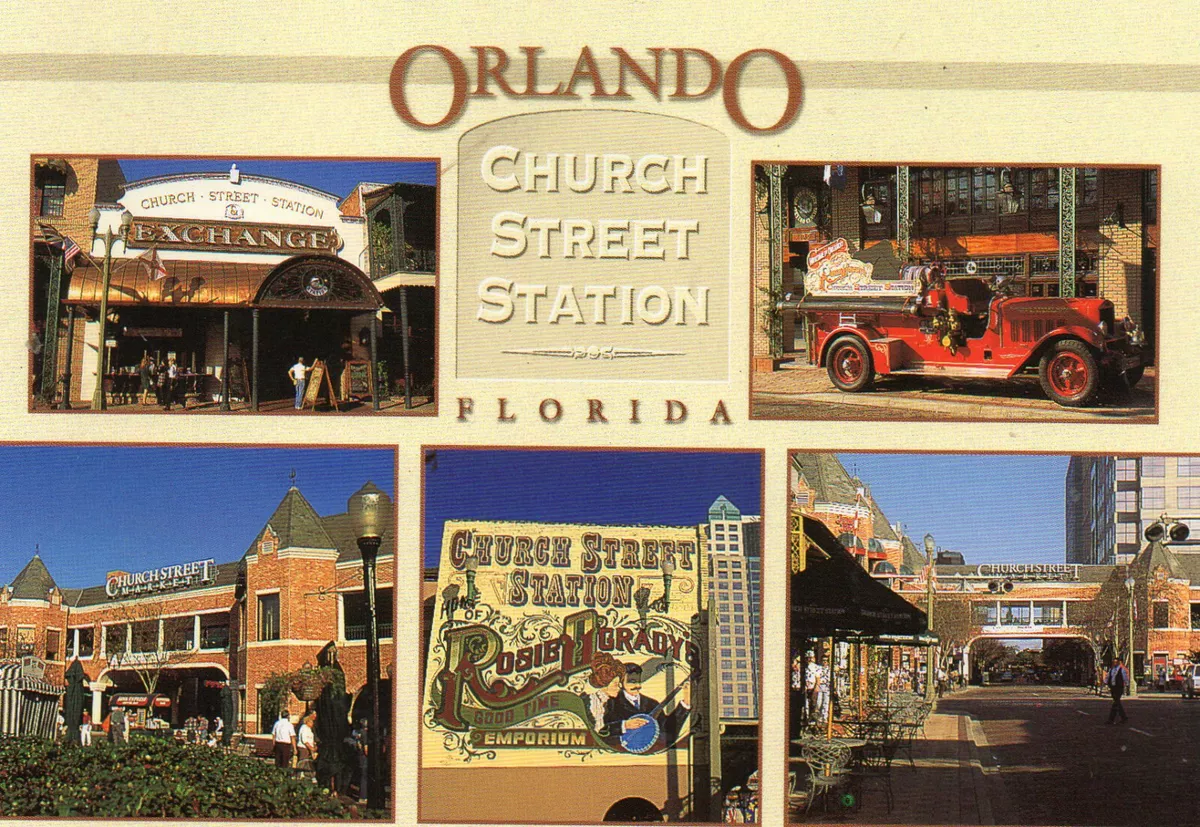 Transportation~Church Street Station~Downtown Orlando FL~Continental  Postcard