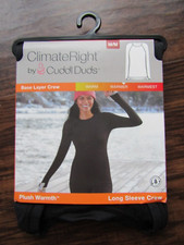 NEW CLIMATE RIGHT BY CUDDL DUDS PLUSH WARMTH LONG SLEEVE CREW BASE LAYER SIZE M
