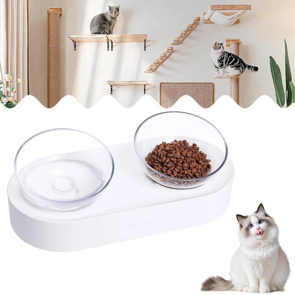 PETKIT Futterstation Antirutsch Katzennapf 15° Doppelnapf-Außenkarton Lagerstaub