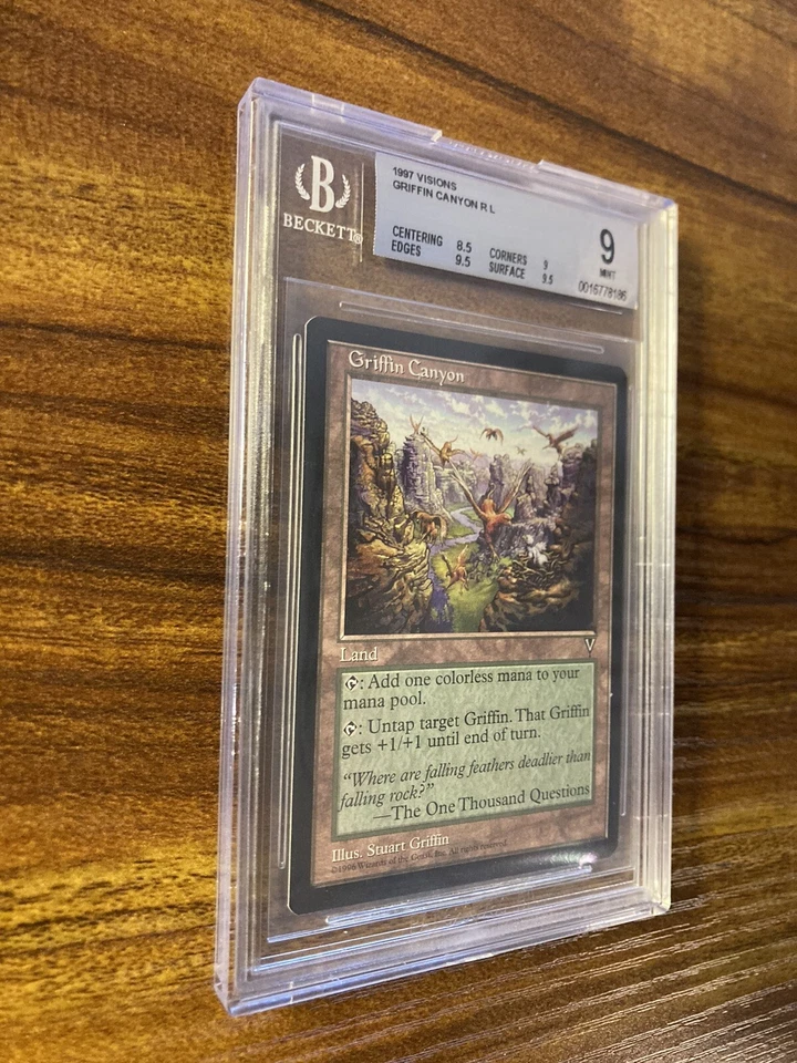 MTG✨GRIFFIN CANYON✨Visions BGS 9 MINT RARE Land RESERVE LIST 1996 POP 1 ! - Image 3 of 4