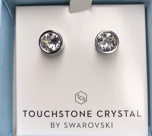 💎Orecchini Cristallo Touchstone 1/4” Post Rodio Trasparente Nuove Condizioni - Foto 2 di 6