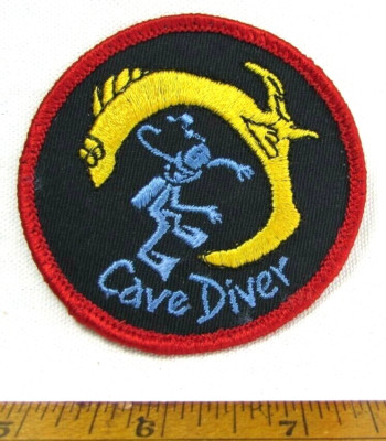 Vintage Cave Scuba Diver Jacket Patch Deep Sea Scuba Diving Under Water Sports