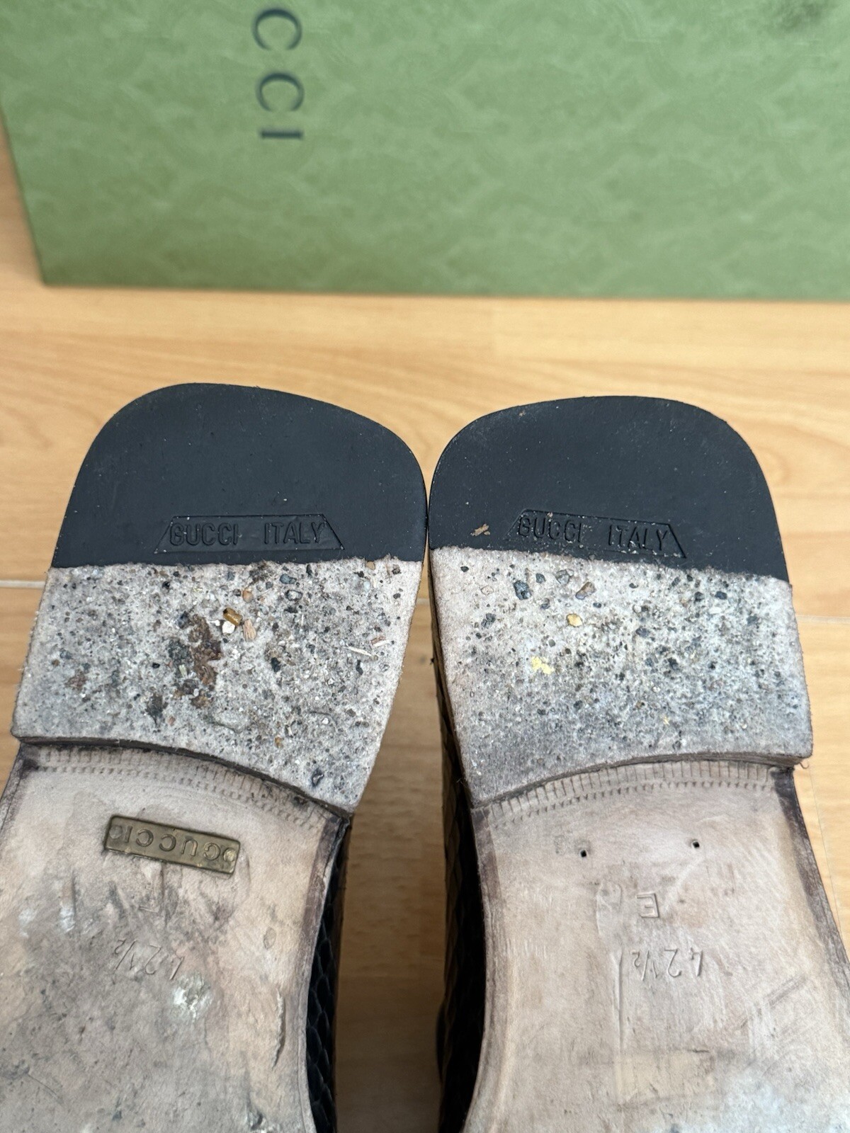 Gucci Python Snake Skin Leather Mens Horsebit Loa… - image 13