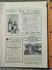 1917 ORIG VTG ADVERTISEMENT: DAKIN'S CHLORAZENE / ARMOUR'S KEPHALIN / CONSTIPATI