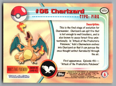 Charizard #06 Topps Series 1 TV Animation Edition Black Label
