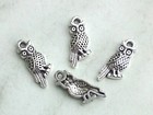 10x Anhänger Eule 17x7mm Charms Vogel Uhu Silberfarben Schmuck Perlen Basteln