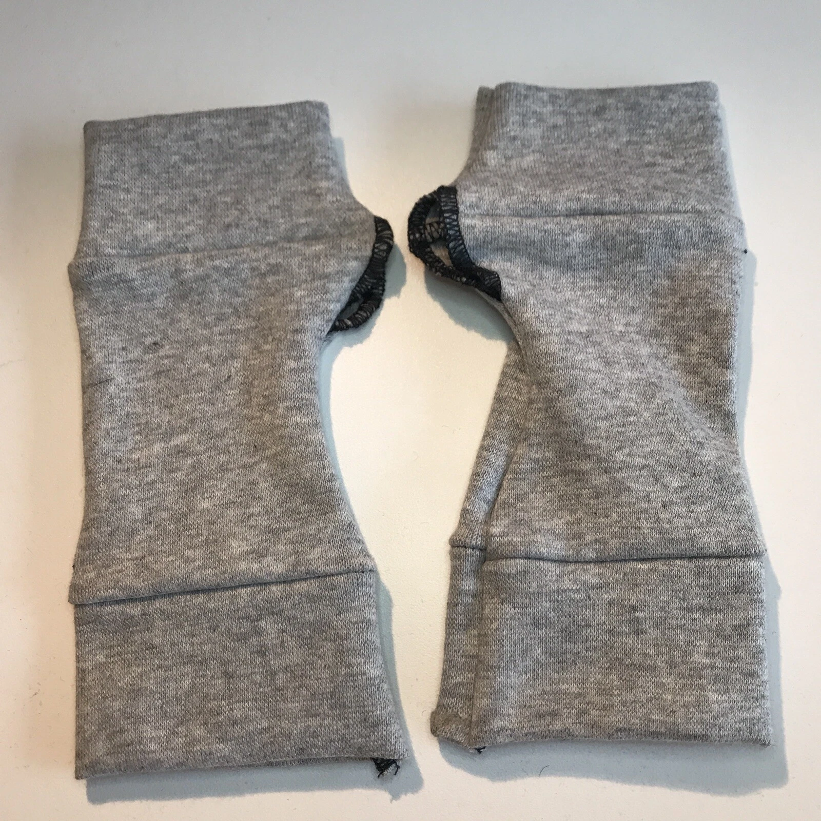 Ladies Short Cotton Gloves Gray Wrist Length Winter Driving Mens Hand Warmers