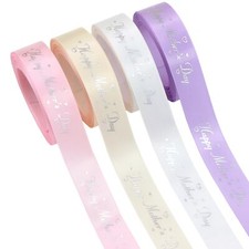 Mother  s Day Ribbon Set   4 Rolls Satin Gift Ribbons with Gold Foil Letters  ...
