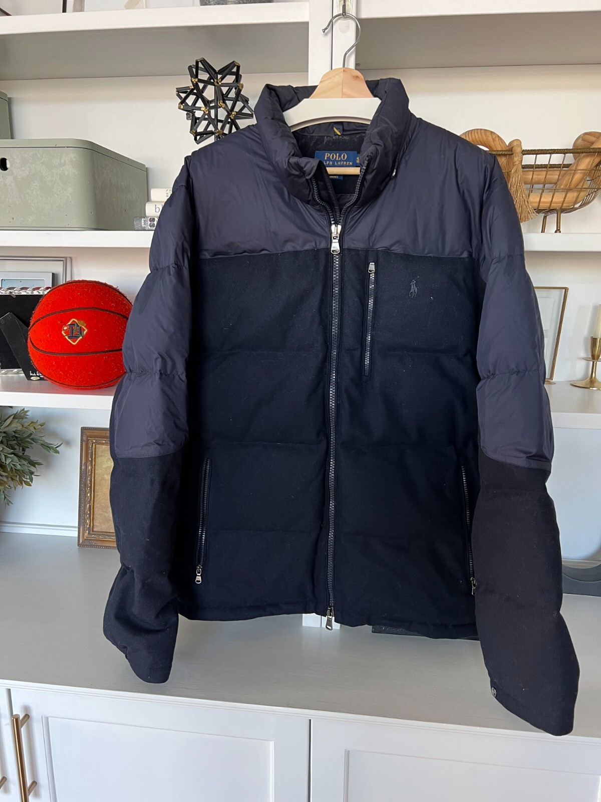 ARC'TERYX Polo Ralph Lauren Classic 5 Giubbotto Bomber Imbottito Navy Xl Piumino Lana Manca Cappuccio