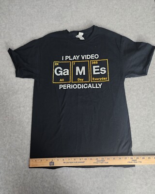I Play Video Games Periodically T-Shirt Funny Video Gamer T-Shirt Black 