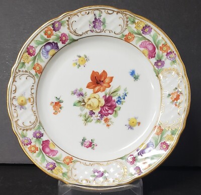 Schumann Empress Dresden Bread Plate(s) with Pointed Orange Flower