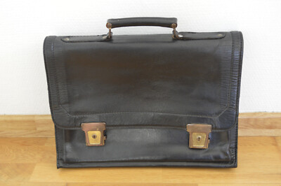 Alte Ivoli Aktentasche Schultasche Ledertasche Lehrertasche Schwarz Herren 