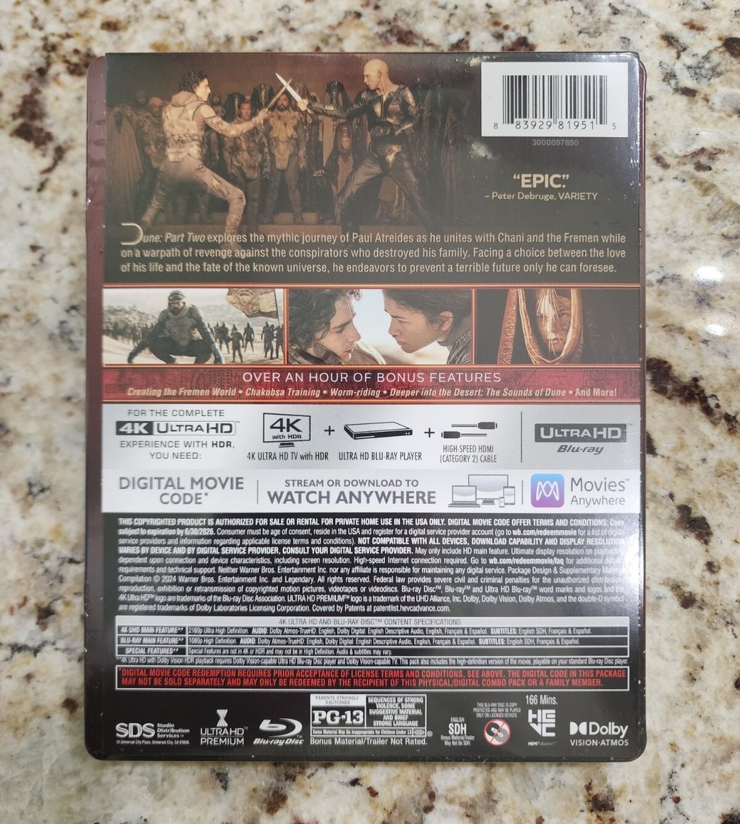 DUNE PART TWO 2 Steelbook (4K Ultra HD + Blu-Ray + Digital Code