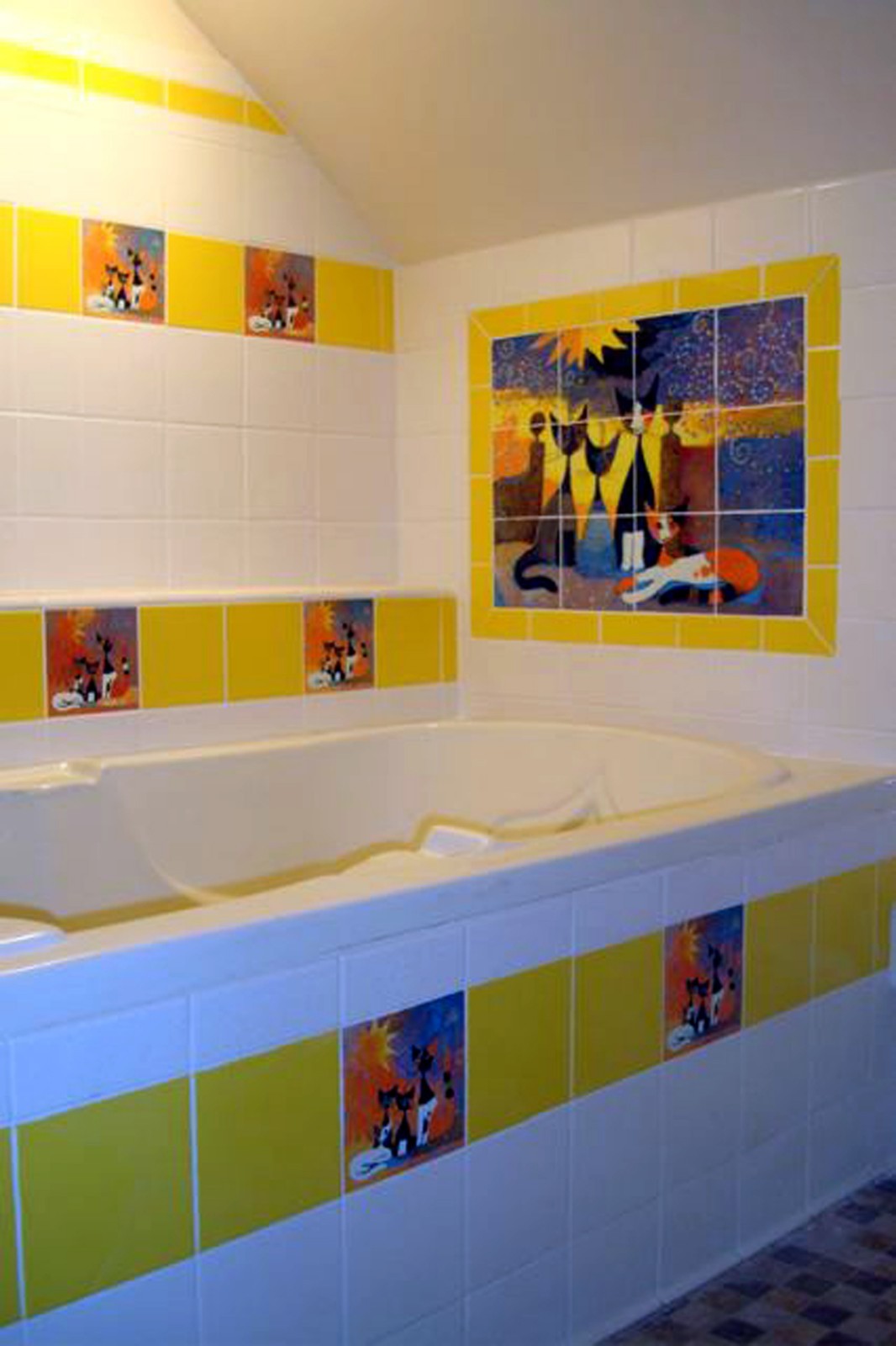 Art Mural Ceramic Cat Bath Backsplash Tile #64 | eBay