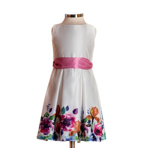 abito da cerimonia bambina Alice Pi. bianco con decorazioni floreali | eBay