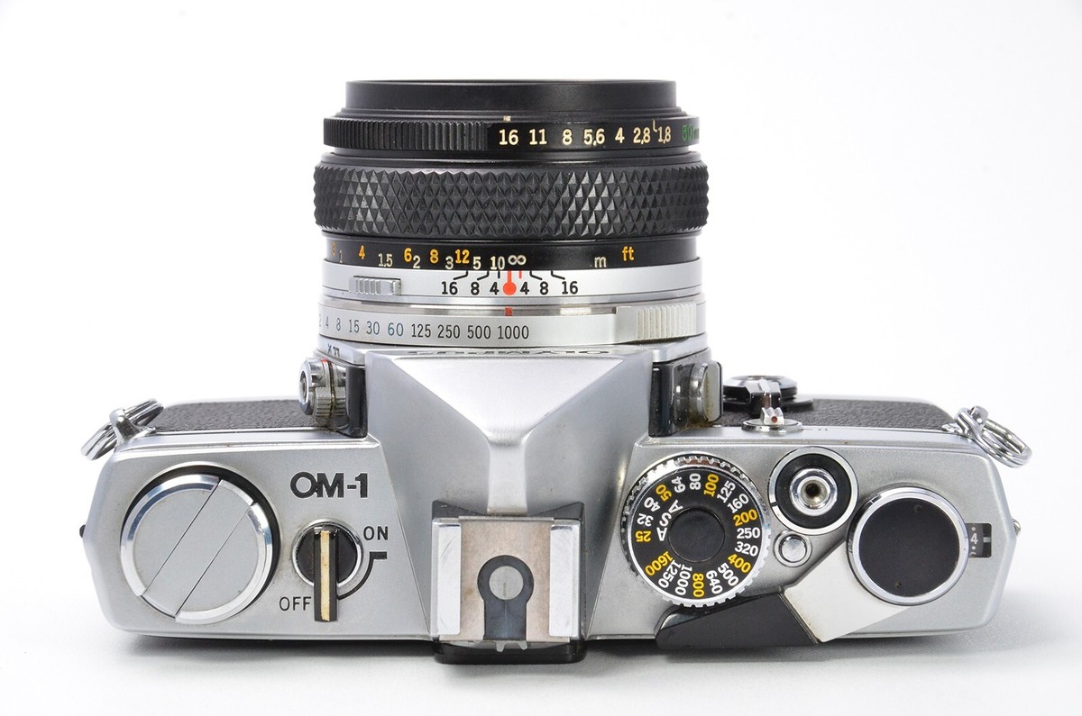 Olympus OM-1 SLR Film Camera Silver + Zuiko 50mm f/1.8 Lens [N