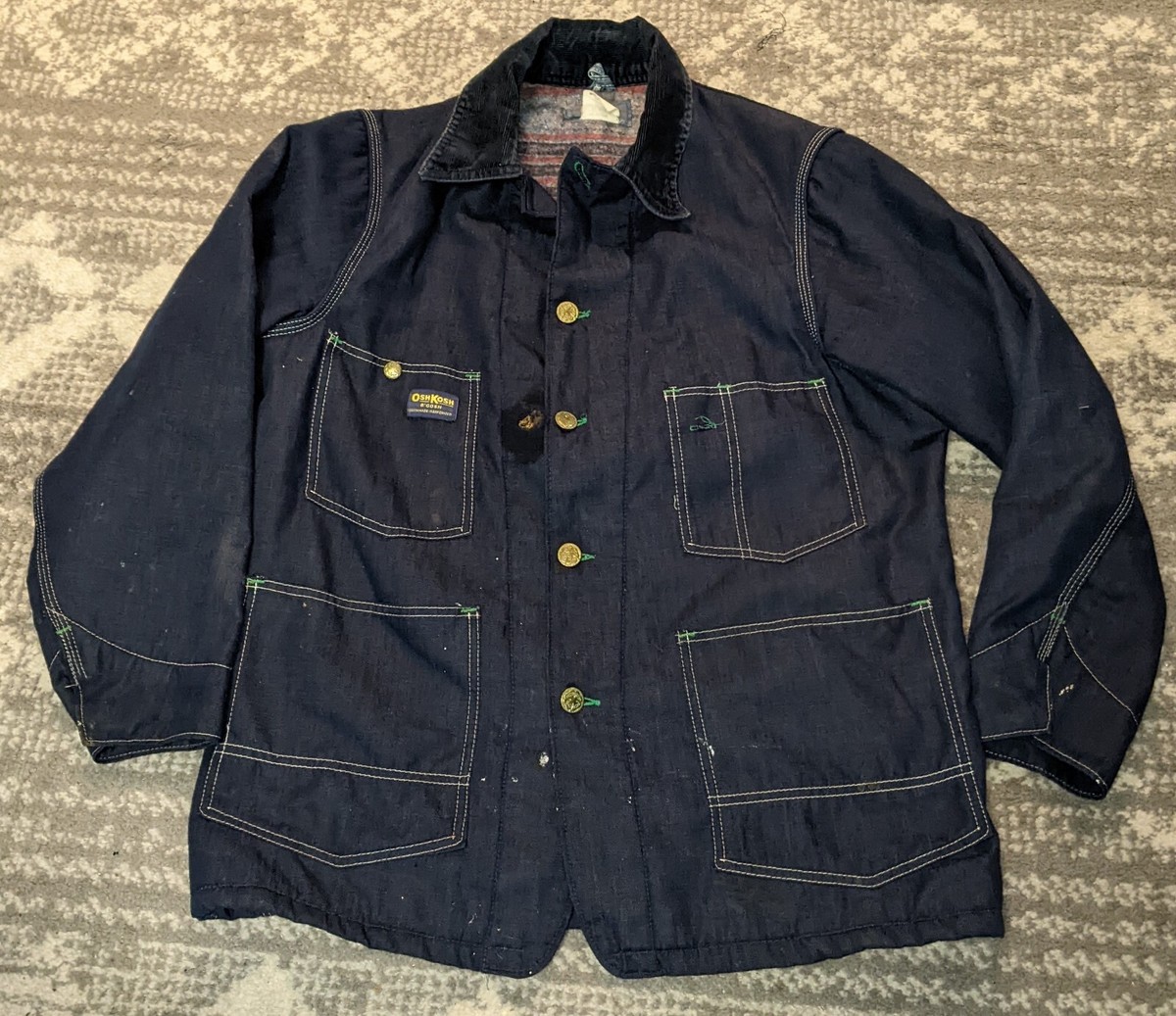 OSHKOSH denim jacket work jacket Oshkosh Vintage Denim Work Jacket