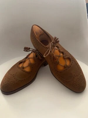 Bespoke John Lobb Paris Brown Suede Ghilliers - 7UK Excellent Condition RARE - Photo 1/4